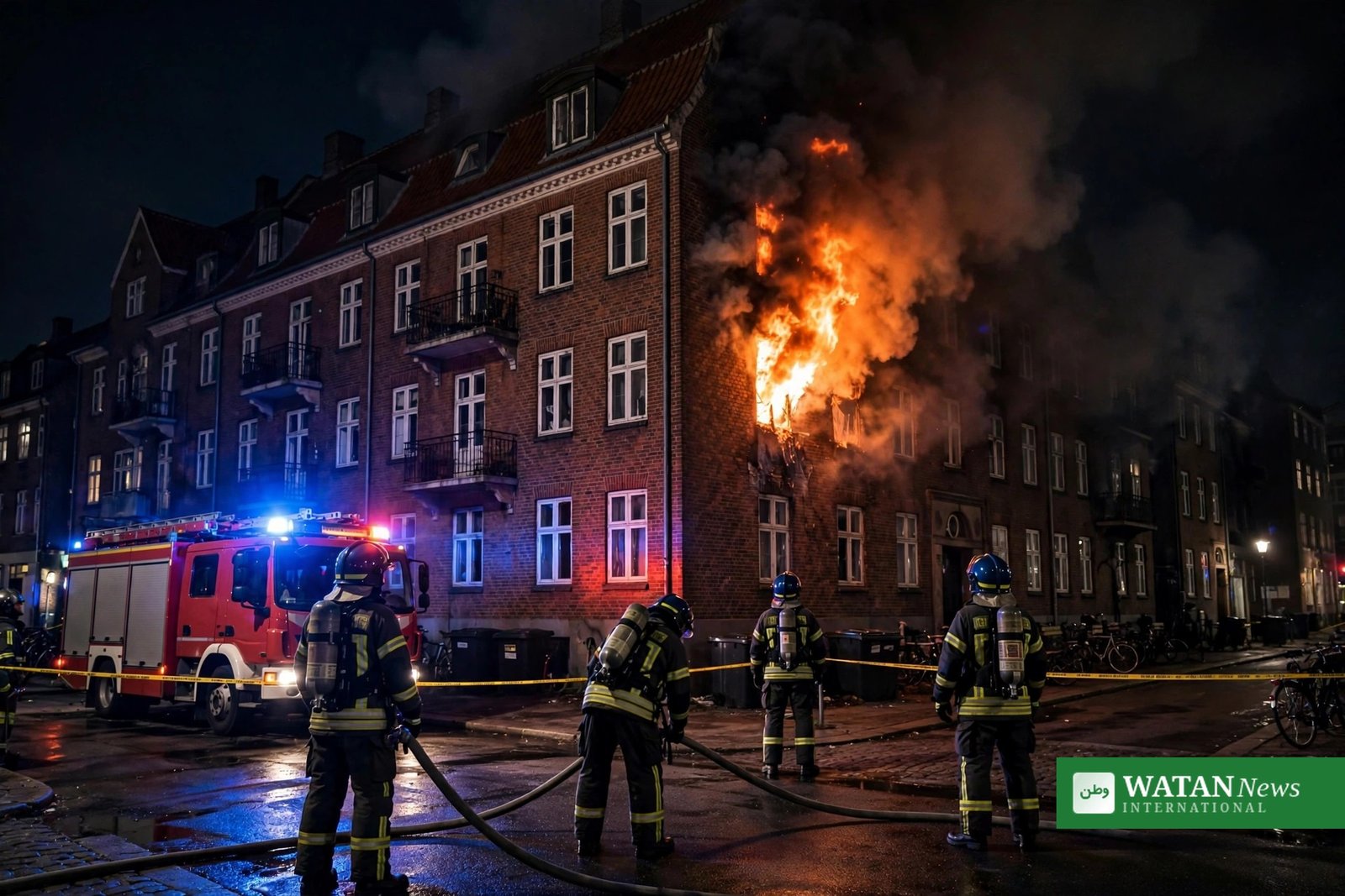 Brandvæsen kæmper mod lejlighedsbrand i Odense om natten – 16 evakueret på Roesskovsvej