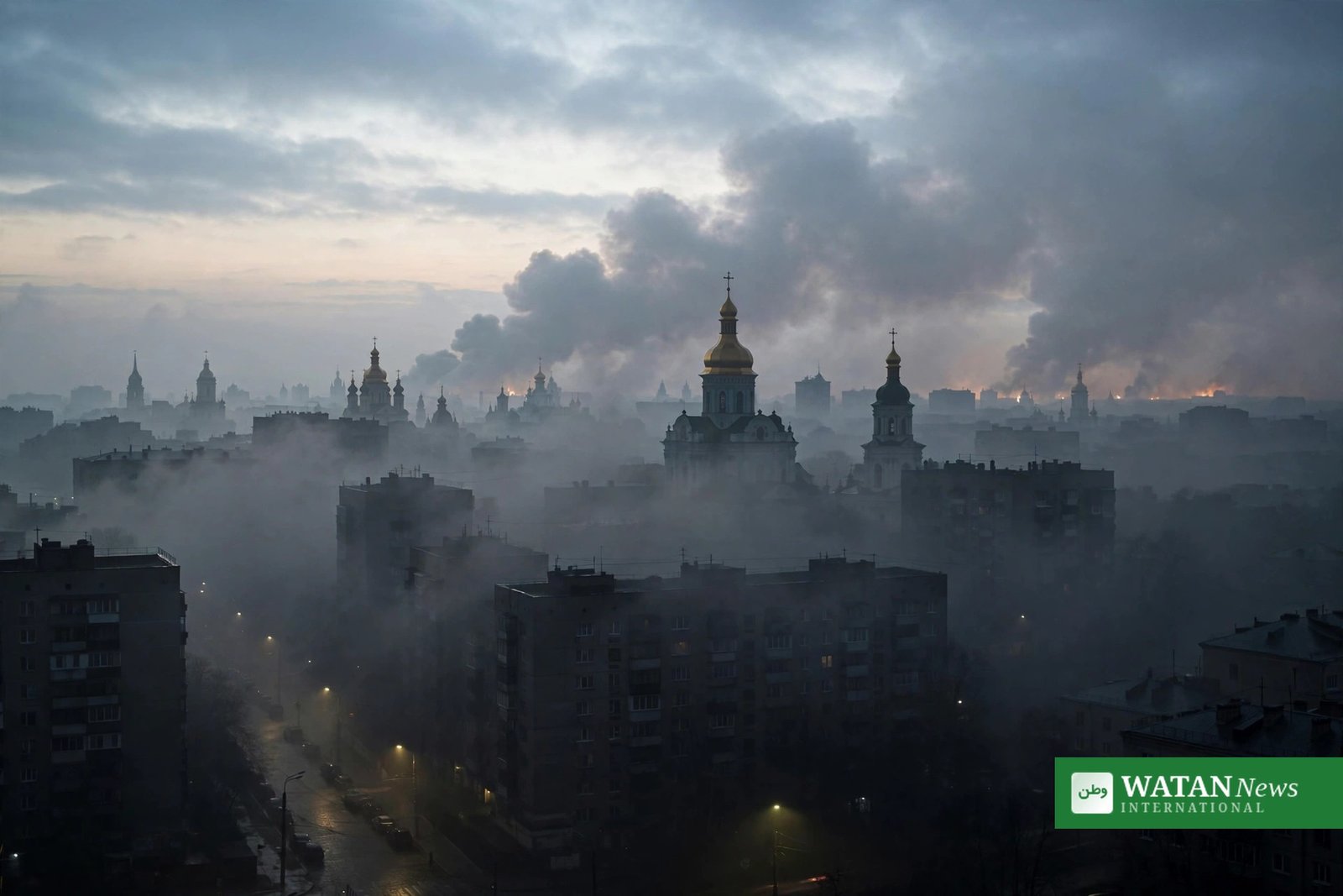Ukraine energy grid attack: Kyiv skyline shrouded in smoke on the morning of the Russian strikes