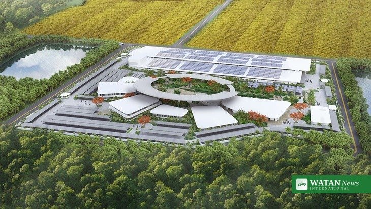 Pandora fabrik i Vietnam – luftfoto af det nye produktionsanlæg med solceller på tagene