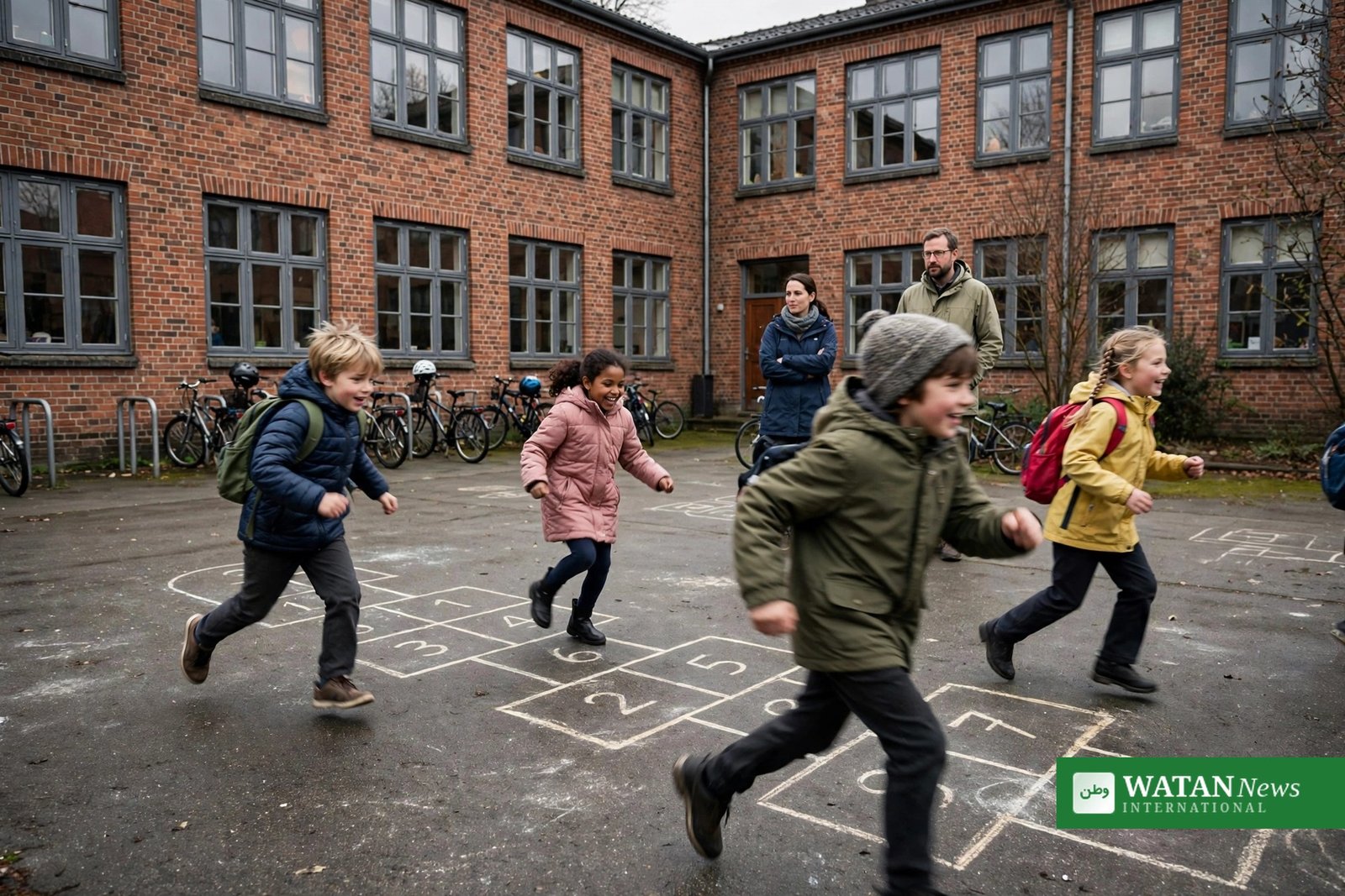 Vold i skolen – elever i skolegården under frikvarteret