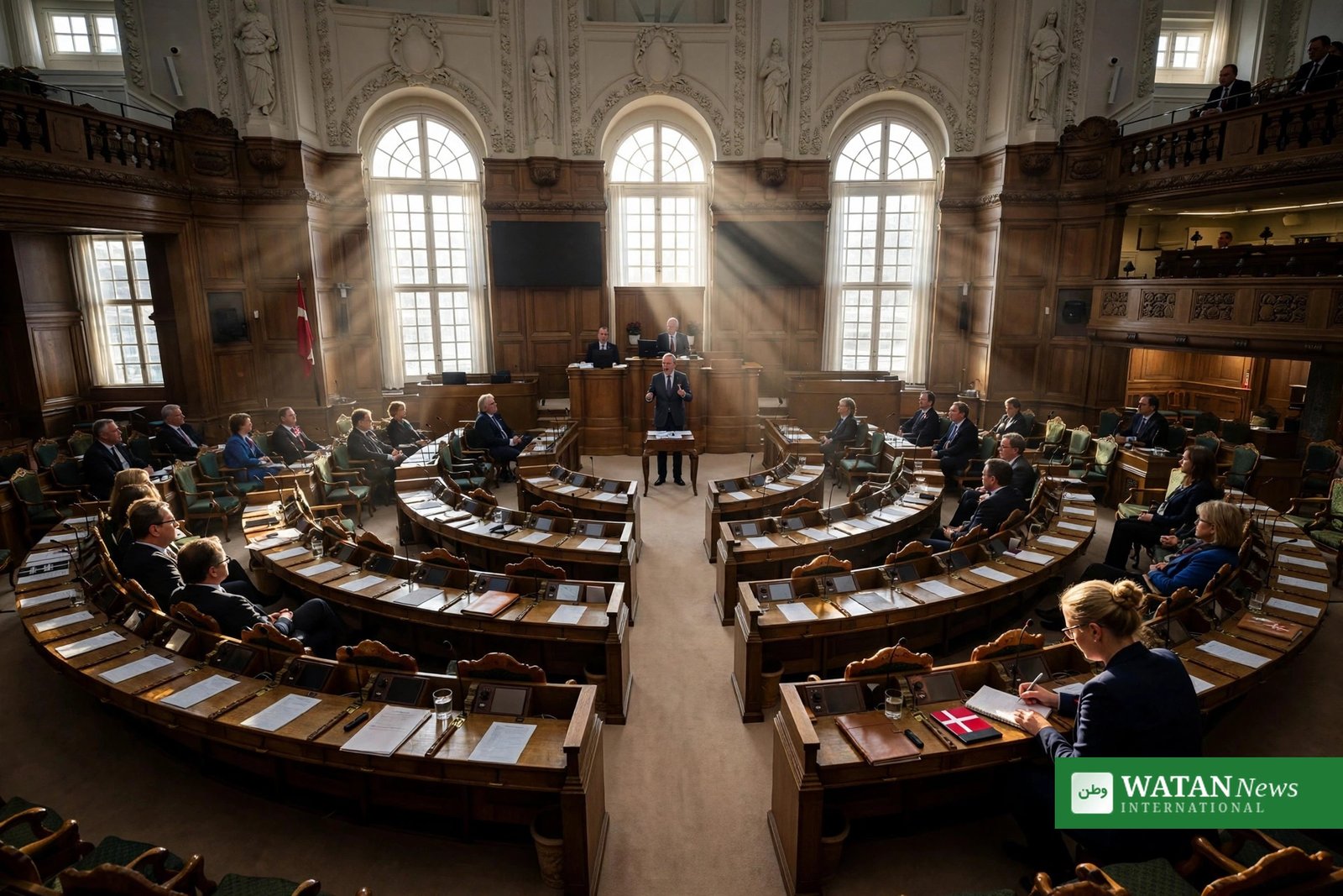 Folketingssalen på Christiansborg — analytiker advarer at Venstre er på vej gennem helvede