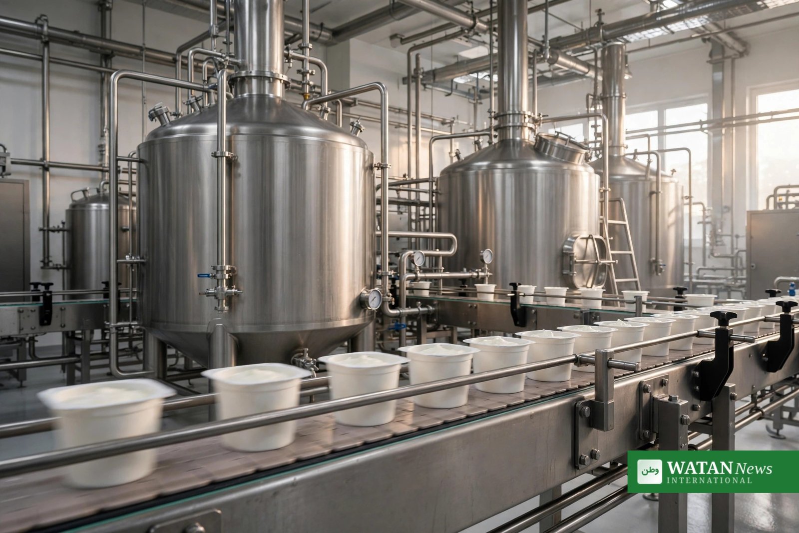 Arla investerer i skyr og hytteost – produktionslinje med skyrbægre på mejeri