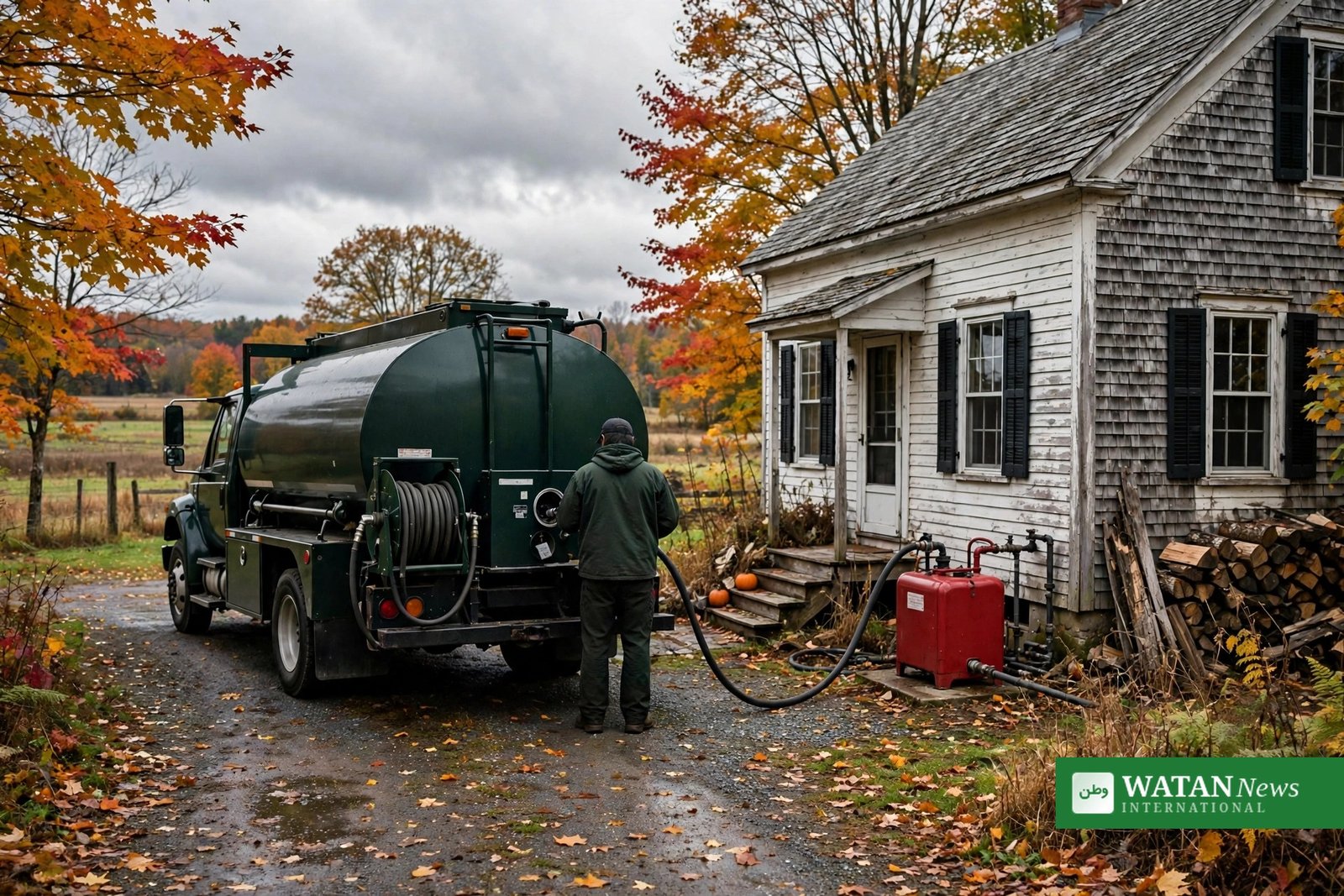 Maine Senate race: heating oil delivery truck in rural Maine