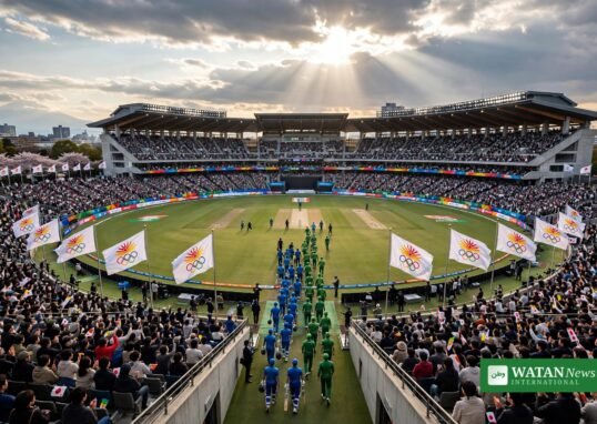 India Pakistan Asian Games cricket final: India and Pakistan teams walk out at the stadium in Japan