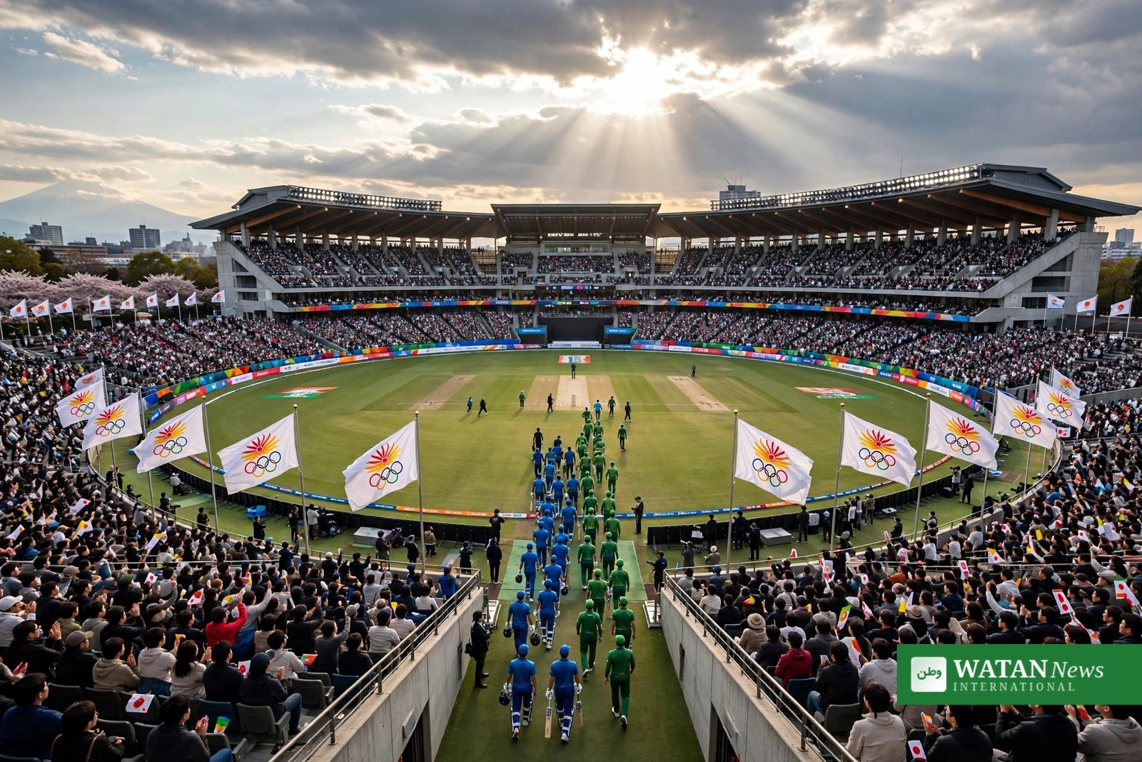 India Pakistan Asian Games cricket final: India and Pakistan teams walk out at the stadium in Japan