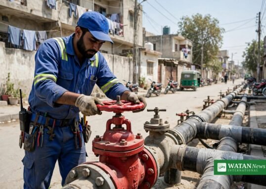 WASA recovery drive Rawalpindi: utility worker operating a street water valve (symbolic image)