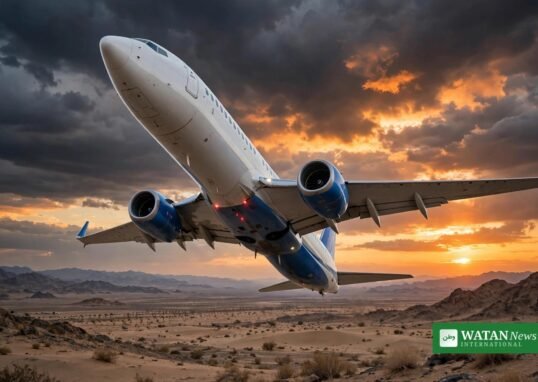 FlyDubai cockpit attack — Boeing 737 passenger jet climbing over desert at dusk on the Dubai to Tel Aviv route
