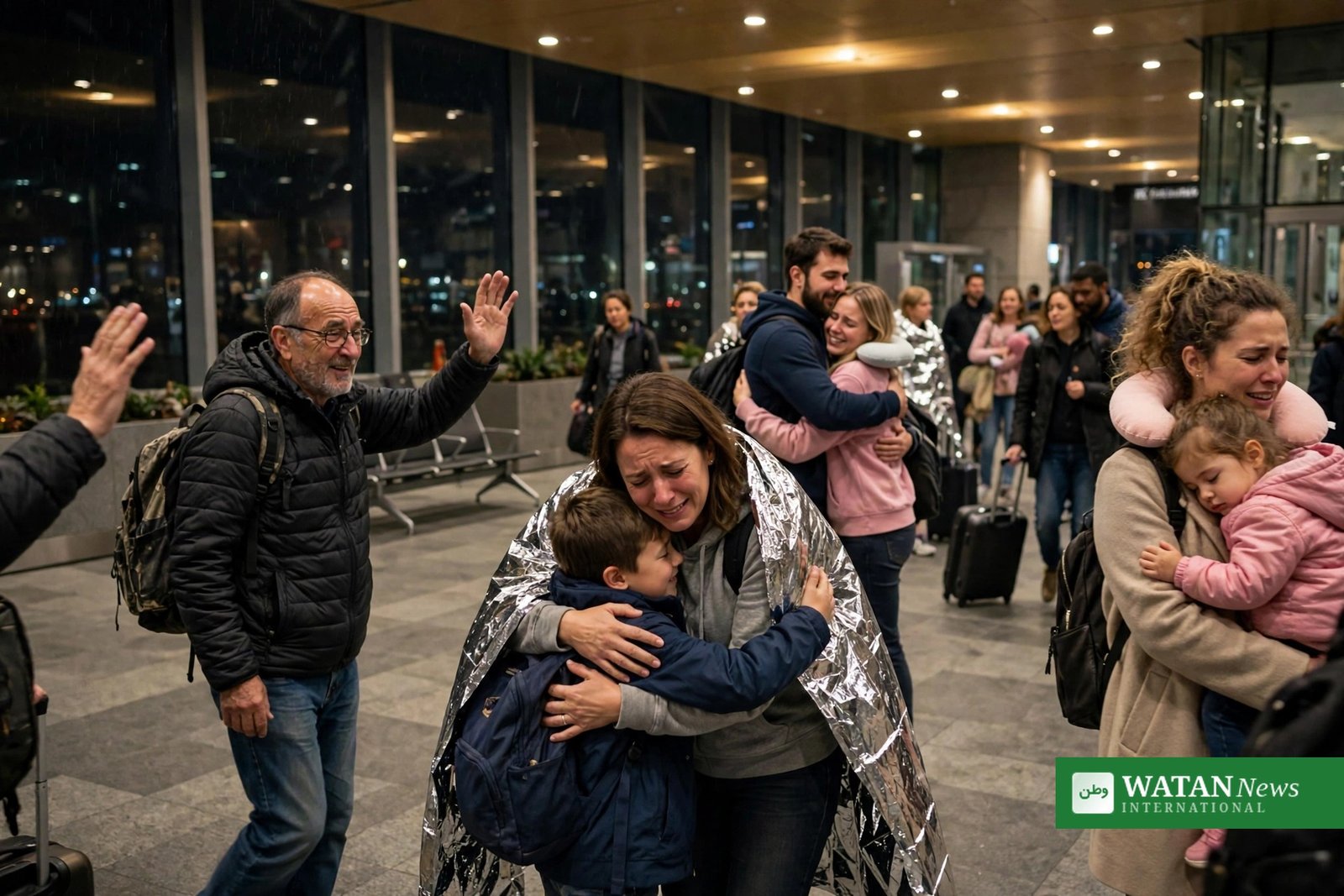 FlyDubai cockpit attack — passengers arriving at the airport terminal after the emergency landing