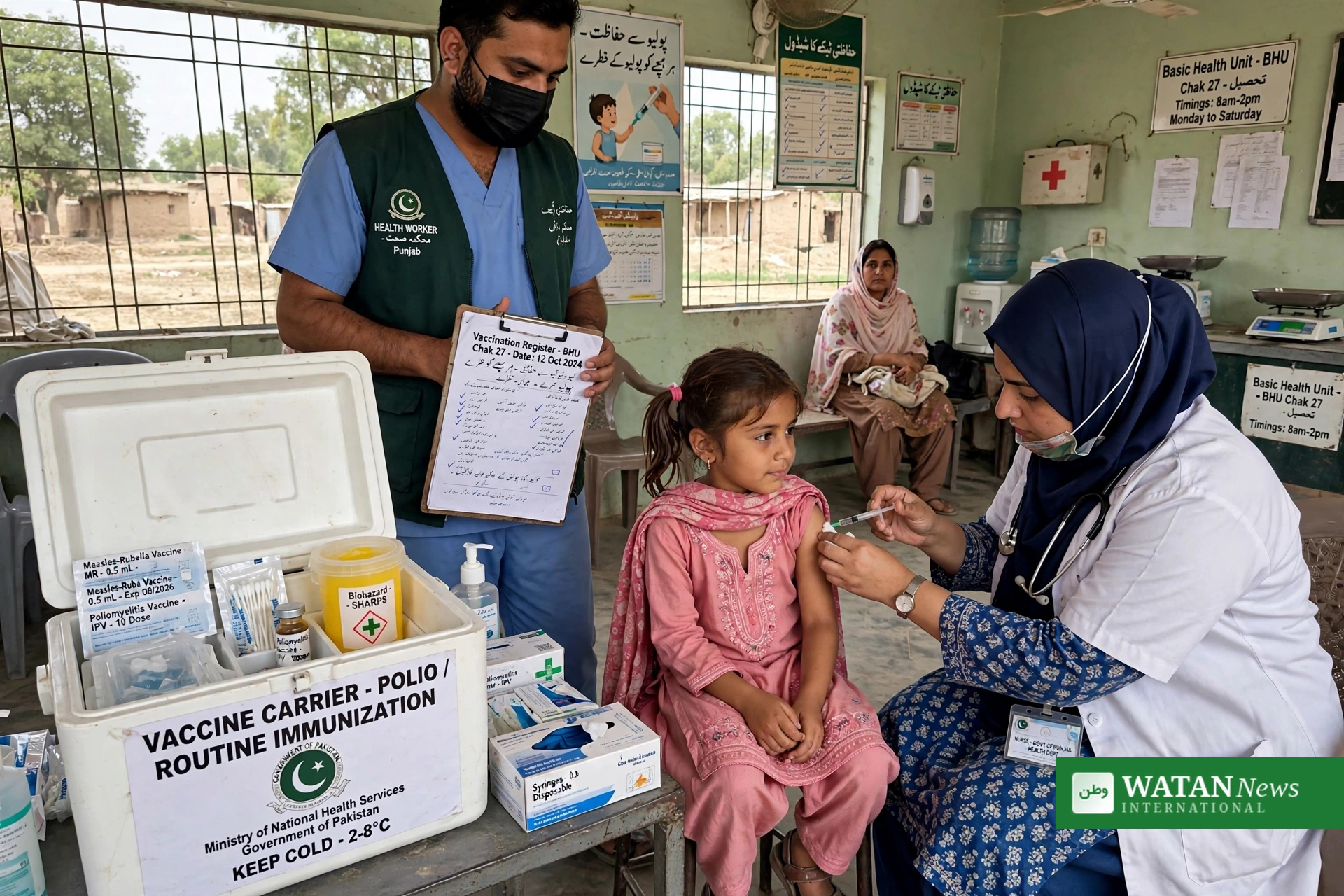 Global Fund Pakistan supported vaccination drive at a Basic Health Unit in Punjab
