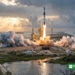 SpaceX Falcon 9 rocket launching NASAs Crew-13 mission to the International Space Station from Cape Canaveral
