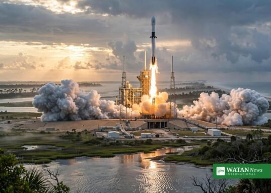 SpaceX Falcon 9 rocket launching NASAs Crew-13 mission to the International Space Station from Cape Canaveral