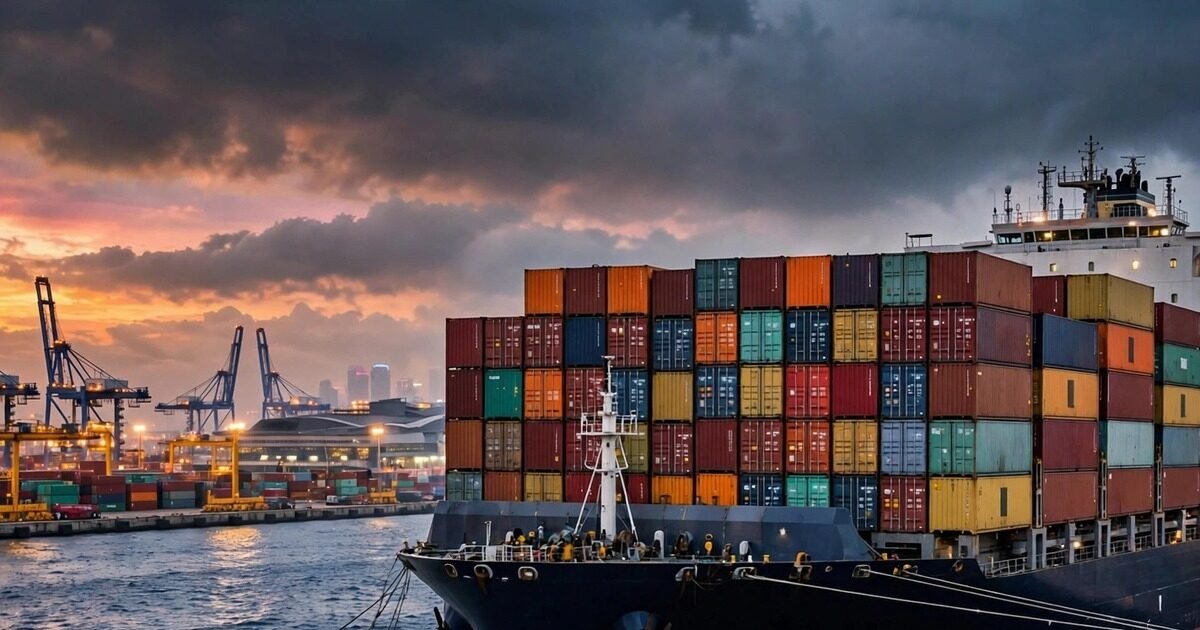 Container ship at a Chinese cargo port - Pakistan exports to China 2026 surge 40.5 percent to $2.386 billion