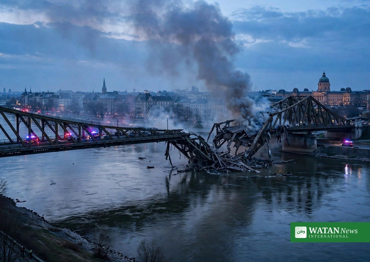 Beskadiget bro over Dnepr-floden i Kyiv efter russiske angreb — Zelenskyj anklager Putin for at ignorere krigens regler (illustrationsbillede)