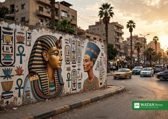 Cairo mural controversy: Tutankhamun and Nefertiti mural painted in Tahrir Square, Cairo