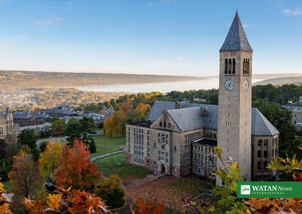 Cornell University campus in Ithaca, New York — the Cornell gang-rape investigation centres on an alleged 2024 fraternity-house assault