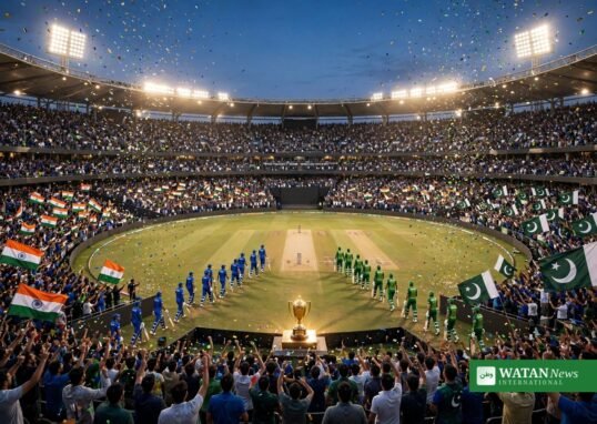 India vs Pakistan Asian Games cricket final — cricket stadium aerial view
