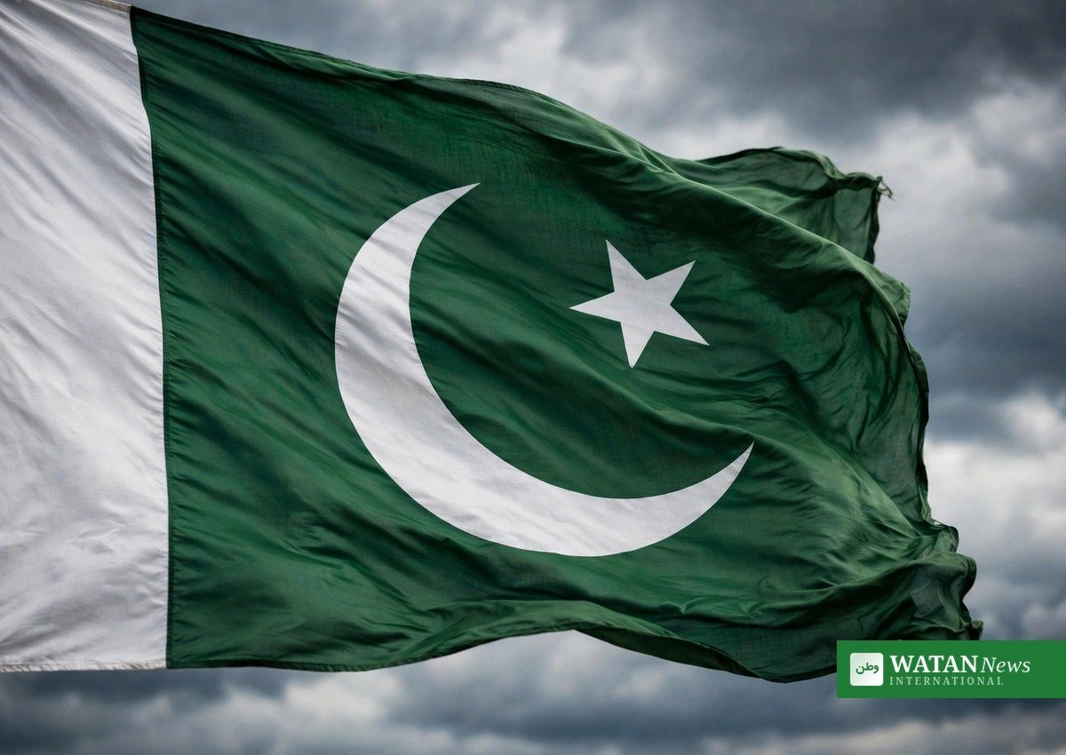 Pakistan Army May 9 warning – Pakistan national flag waving against a dramatic sky