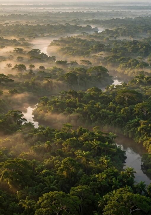 Congo-bassinets regnskov og flod i Republikken Congo