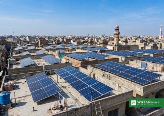 Rooftop solar panels across a Pakistani city illustrating the Pakistan solar power boom