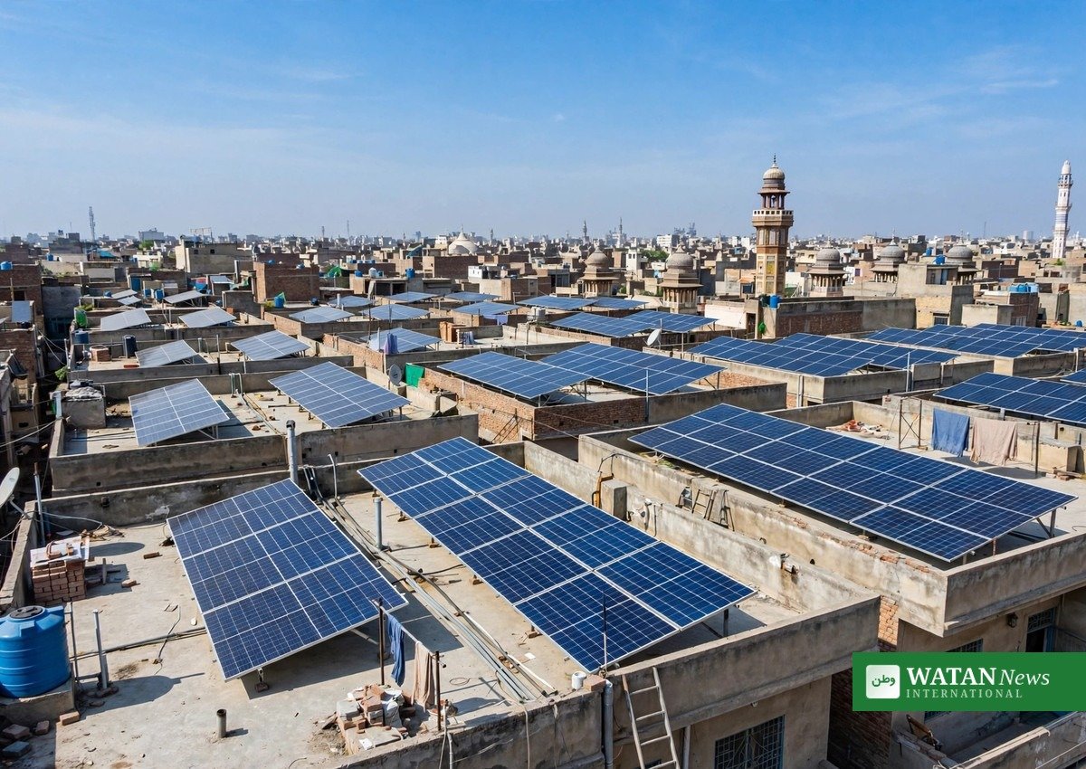 Rooftop solar panels across a Pakistani city illustrating the Pakistan solar power boom