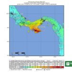 Panama 7.7 earthquake - USGS ShakeMap of shaking intensity, Oct 9 2026