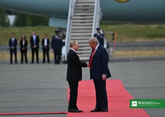 Putin plague call: Donald Trump and Vladimir Putin shake hands at the Anchorage summit in Alaska
