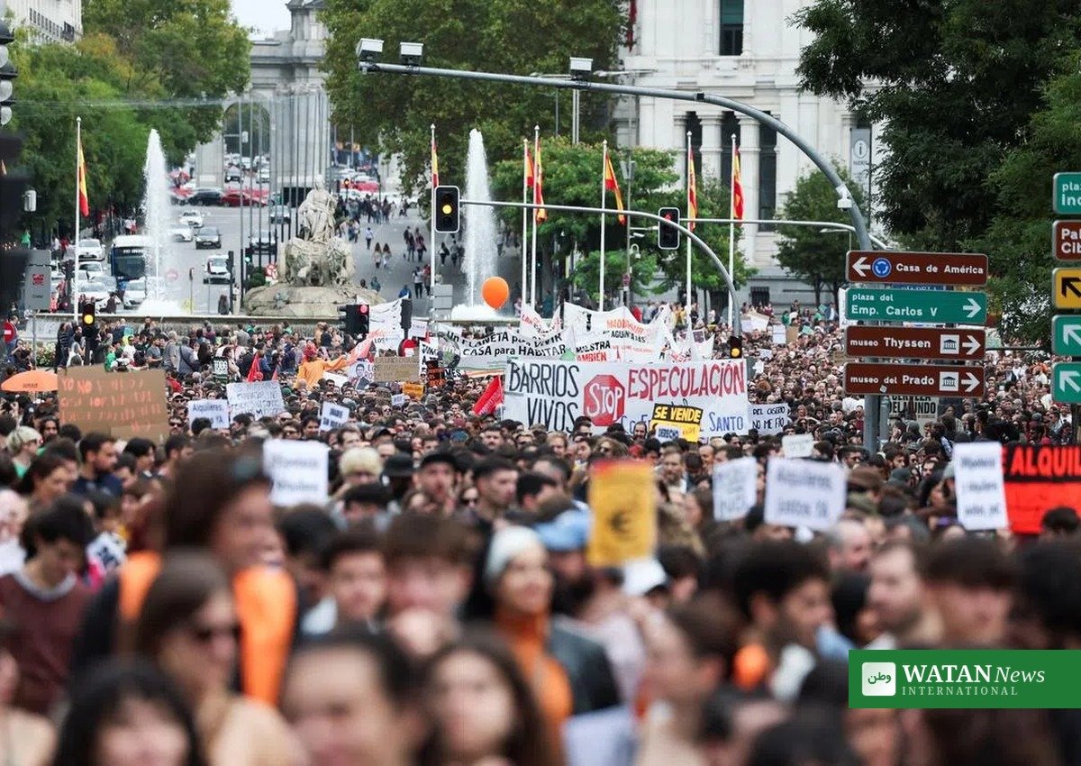 Spain snap election Madrid housing protest march October 2026