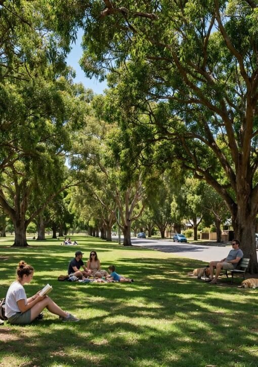 Resilient East klimahandlingsplan Adelaide skyggefuld park træer