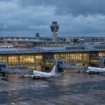 Riyadh airport flights — aircraft parked at King Khalid International Airport after reopening