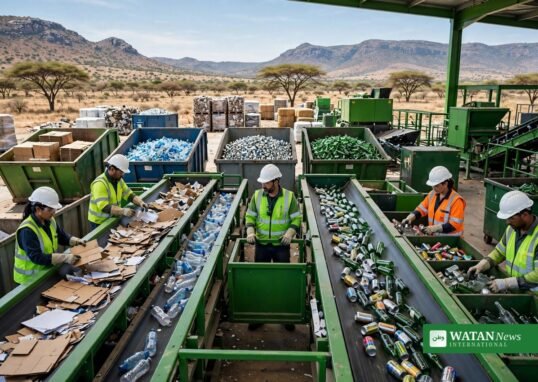 Circular economy summit: recycling sorting line at South African facility