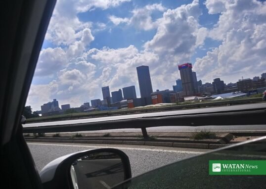 Johannesburgs skyline i Sydafrika