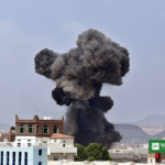 Smoke rises over Sanaa, Yemen after Saudi-led coalition airstrikes on oil facilities