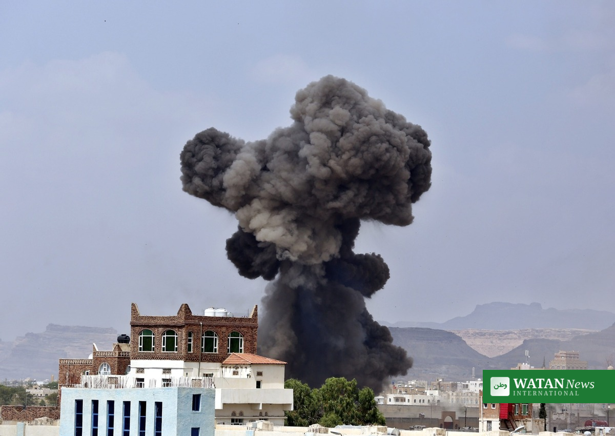 Smoke rises over Sanaa, Yemen after Saudi-led coalition airstrikes on oil facilities
