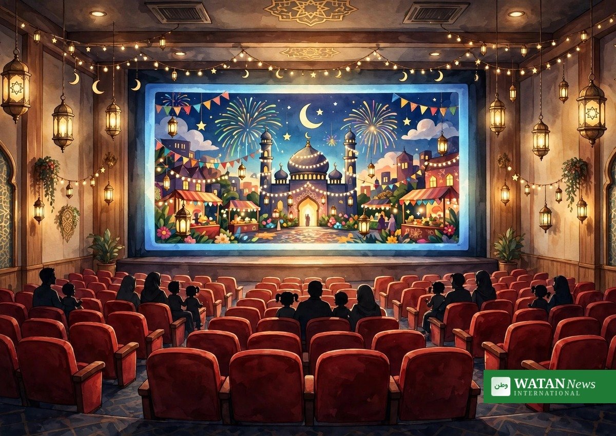 عید کے موقع پر سینما ہال میں فلم دیکھتے ہوئے ناظرین