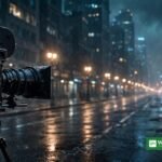 رات کے شہر میں فلم کیمرے کے ساتھ کرائم ڈراما سیریز کی شوٹنگ کا منظر