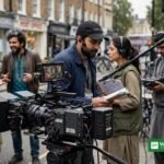 برطانیہ میں فلم کی شوٹنگ کے دوران فلمی عملہ