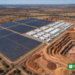 Aerial view of the Kamoa Copper solar and battery baseload plant in the Democratic Republic of Congo