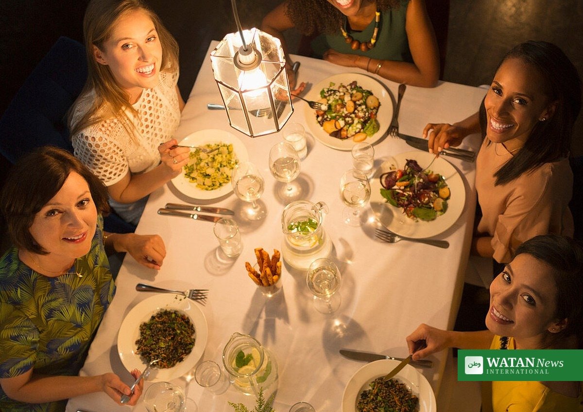 Women friends dining together