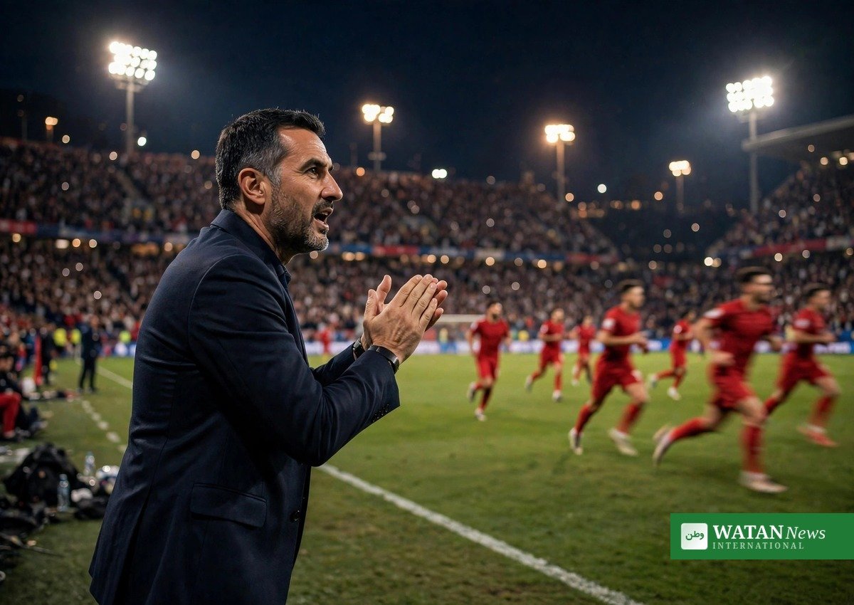 Spain coach Luis de la Fuente applauds during the 3-1 Nations League win over Czechia