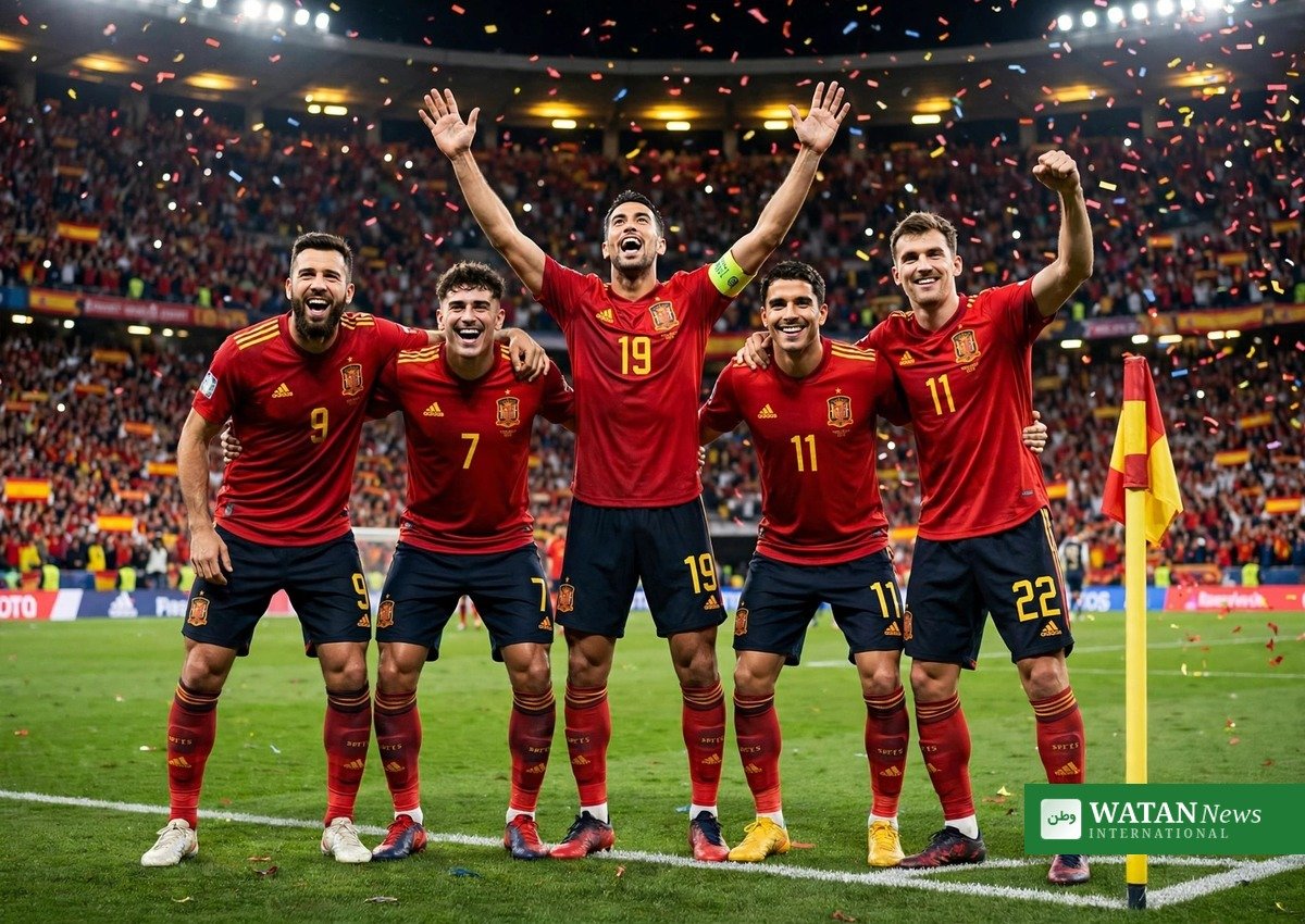 Lamine Yamal goal for Spain against Czechia - Spain players celebrate the 3-1 UEFA Nations League win in Oviedo