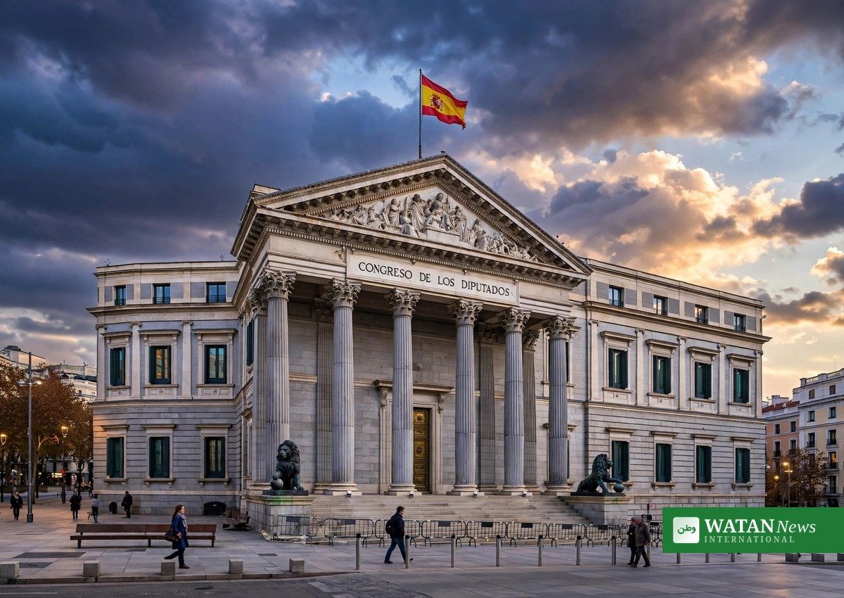 spansk valg: Palacio de las Cortes i Madrid, hvor boliglovene blev nedstemt