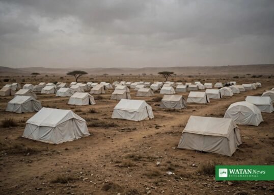 Rows of tents at a displaced persons camp in Sudan's Blue Nile region