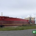 Crude oil tanker at sea — Hormuz tanker fire in the Strait of Hormuz