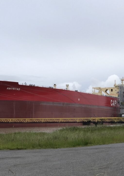 Crude oil tanker at sea — Hormuz tanker fire in the Strait of Hormuz