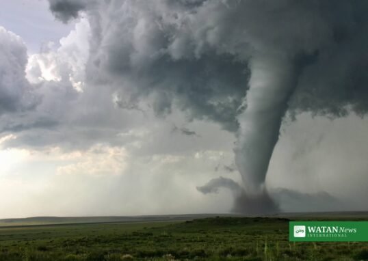 A tornado funnel — Sicily tornado Marsala