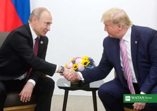 Donald Trump and Vladimir Putin shake hands — Trump Putin Russian diesel deal