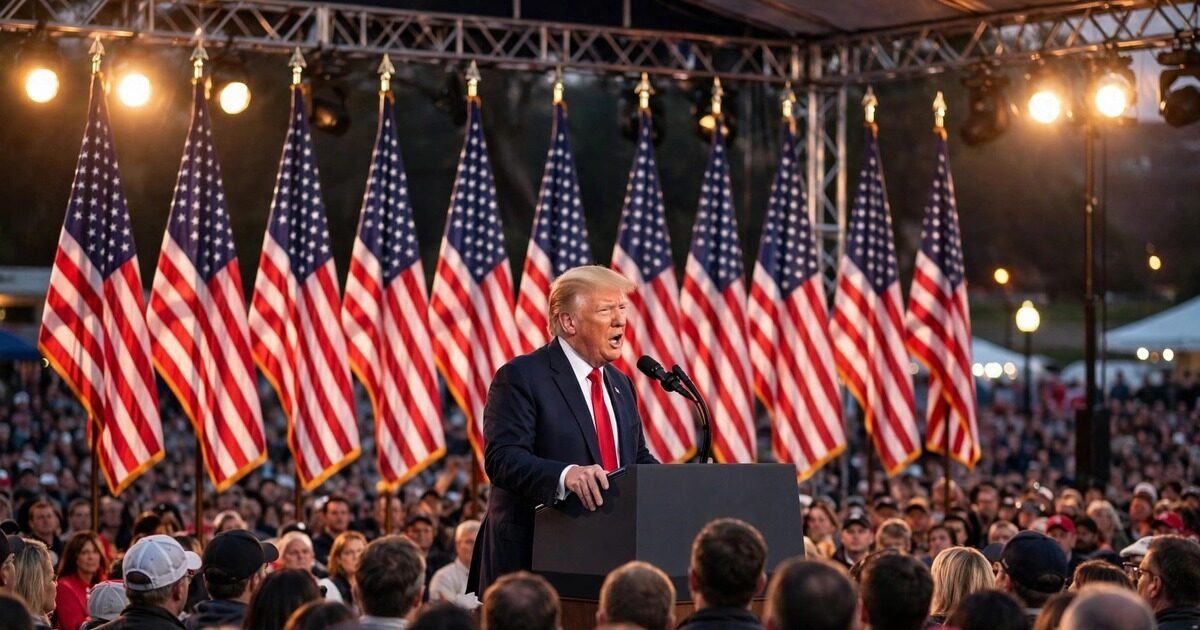 Donald Trump at a campaign rally where he made the Trump Iran claim that Iran could take out Los Angeles or San Diego