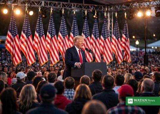 Donald Trump at a campaign rally where he made the Trump Iran claim that Iran could take out Los Angeles or San Diego