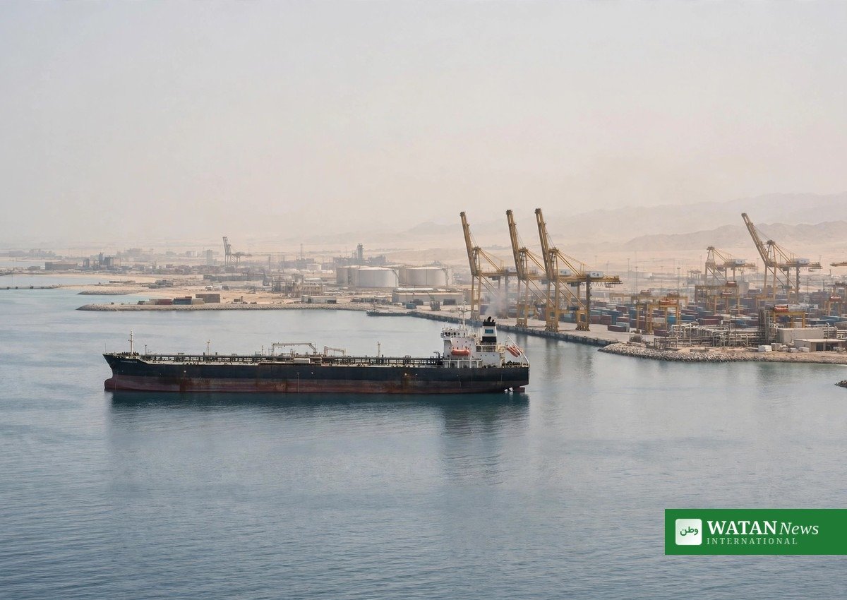 خلیج فارس میں تیل کی ترسیل کے راستے کی علامتی تصویر
