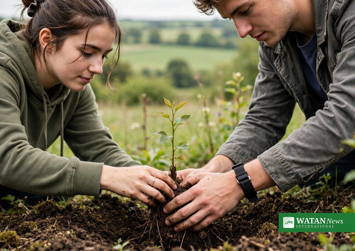 Studerende planter et træ sammen i Tyler Prize Student Ambassador-programmet